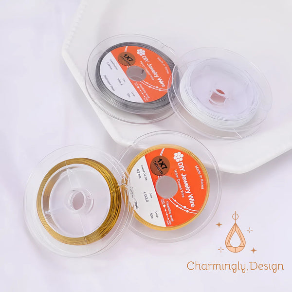 Korean Nylon-Coated 304 Stainless Steel Jewelry Wire – Soft DIY Beading Wire (0.3mm & 0.38mm)