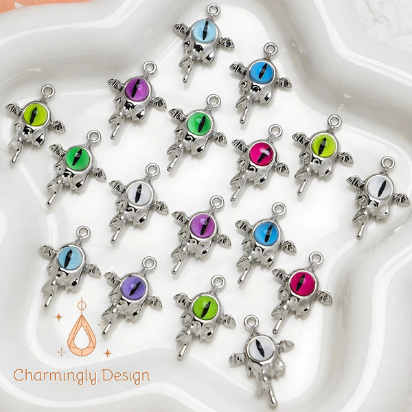 Sweet & Cool Winged Cat Eye Alloy Pendants – DIY Jewelry Making Charms(Set of 4)