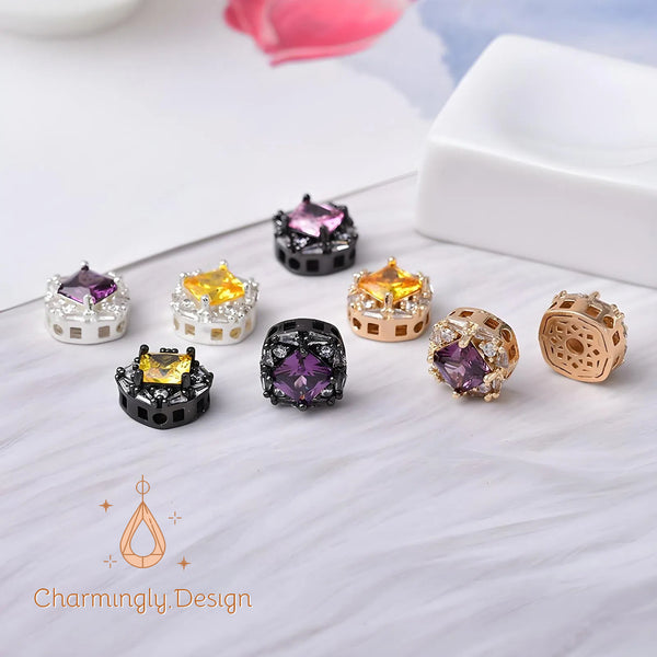Gold-Filled Micro-Paved Zircon Bead Caps – DIY Jewelry Spacer Findings