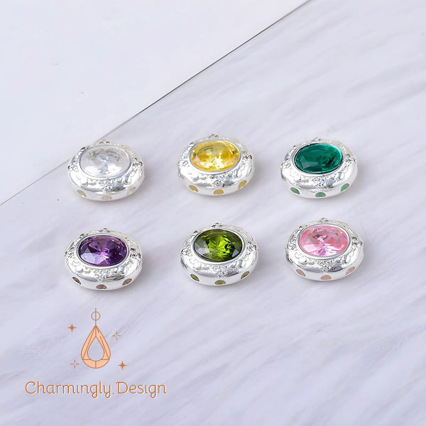 Silver-Plated Spacer Beads with Zircon – Elegant DIY Jewelry Components(Set of 2)