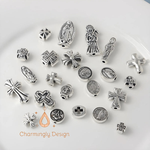 Alloy Religious Charm Bead Set – DIY Jewelry Making Components(Set of 10)