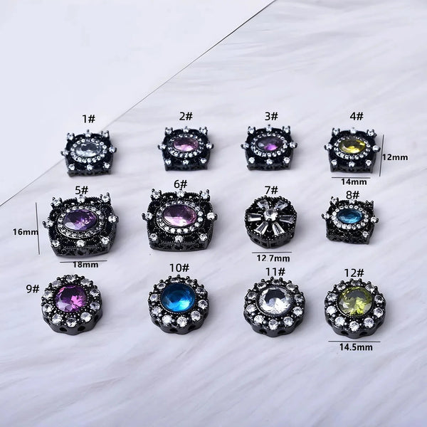 High-Gloss Black Zircon Spacer Beads – DIY Jewelry Making Supplies (Set of 2)
